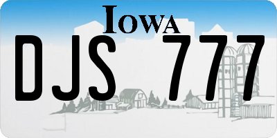 IA license plate DJS777