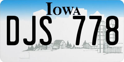 IA license plate DJS778