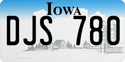 IA license plate DJS780