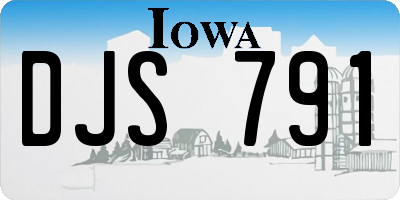 IA license plate DJS791