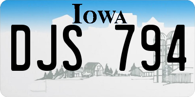 IA license plate DJS794