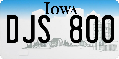 IA license plate DJS800