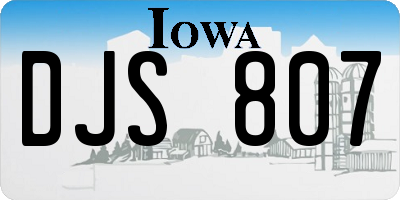 IA license plate DJS807