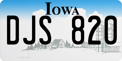 IA license plate DJS820