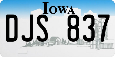 IA license plate DJS837