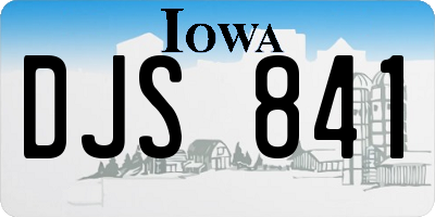 IA license plate DJS841