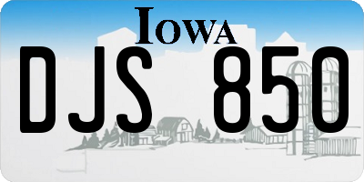 IA license plate DJS850