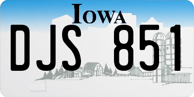 IA license plate DJS851
