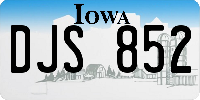 IA license plate DJS852