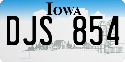 IA license plate DJS854