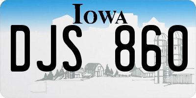 IA license plate DJS860