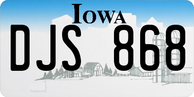 IA license plate DJS868