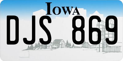 IA license plate DJS869