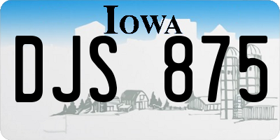 IA license plate DJS875