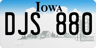 IA license plate DJS880