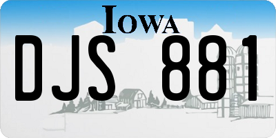 IA license plate DJS881