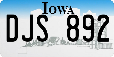 IA license plate DJS892
