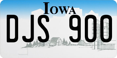 IA license plate DJS900