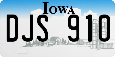 IA license plate DJS910