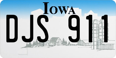 IA license plate DJS911