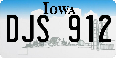 IA license plate DJS912