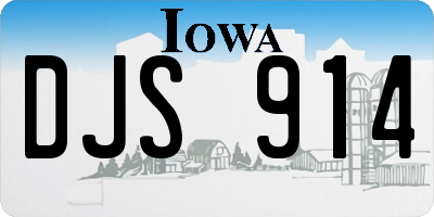 IA license plate DJS914