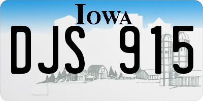 IA license plate DJS915