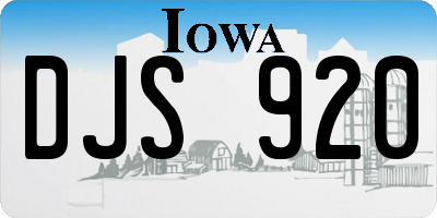 IA license plate DJS920
