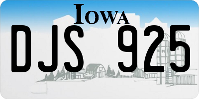 IA license plate DJS925