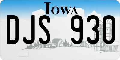 IA license plate DJS930