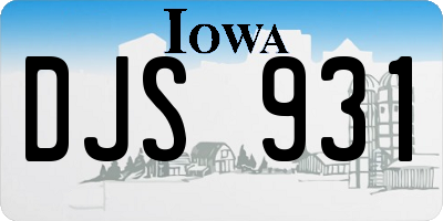 IA license plate DJS931