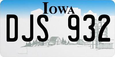 IA license plate DJS932