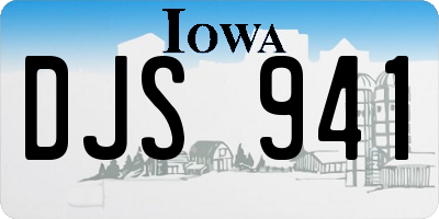 IA license plate DJS941