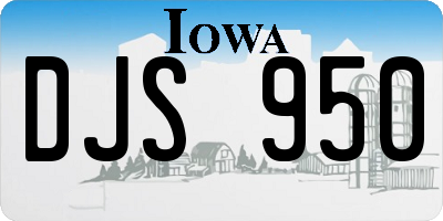 IA license plate DJS950