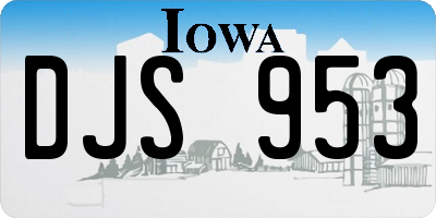 IA license plate DJS953
