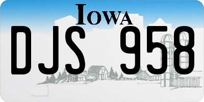 IA license plate DJS958