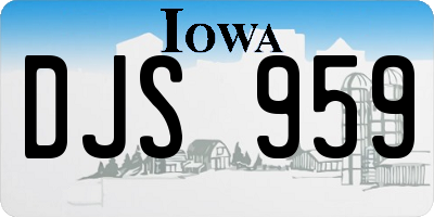 IA license plate DJS959