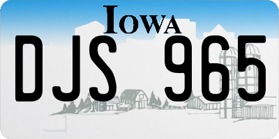 IA license plate DJS965