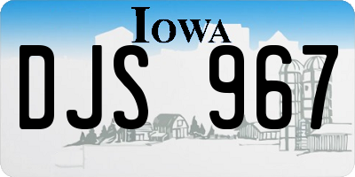 IA license plate DJS967