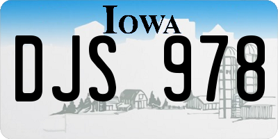 IA license plate DJS978