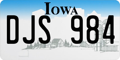 IA license plate DJS984