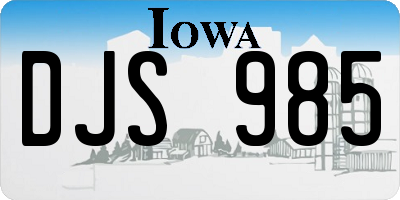 IA license plate DJS985
