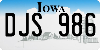 IA license plate DJS986
