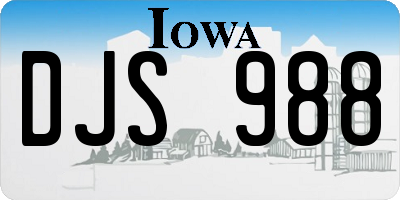 IA license plate DJS988