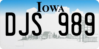 IA license plate DJS989