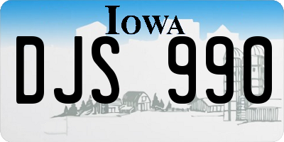 IA license plate DJS990