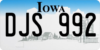 IA license plate DJS992