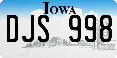 IA license plate DJS998
