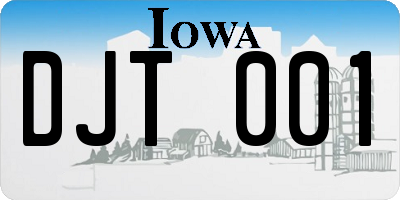 IA license plate DJT001