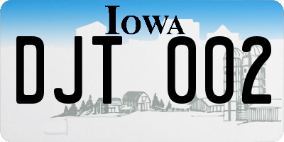IA license plate DJT002